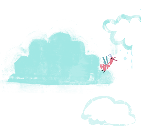 Decorative bird with cloud illustration